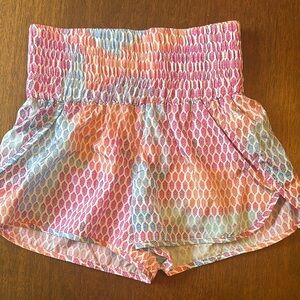 Free People High Waist Pink and Orange Shorts
